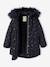 Meisjesparka met capuchon en sherpa. BLUE DARK+BROWN DARK - vertbaudet enfant 