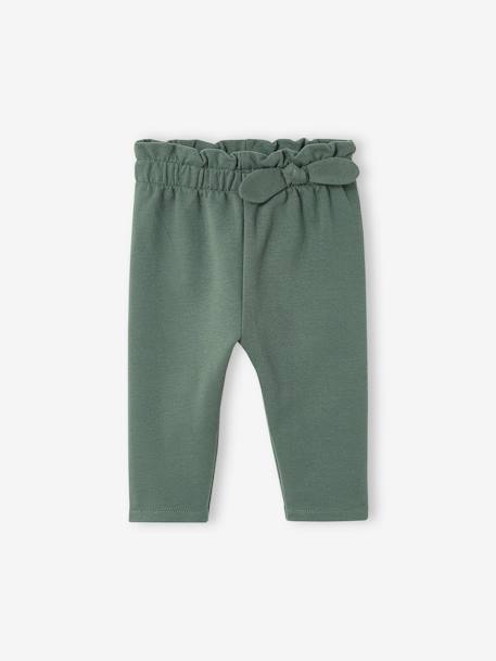 Molton babybroek met elastische taille flesgroen+inkt+koraal - vertbaudet enfant 