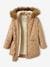 Meisjesparka met capuchon en sherpa. BLUE DARK+BROWN DARK - vertbaudet enfant 