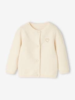 Baby-Trui, vest, sweater-Vest-Geborduurd babyvestje met gouden hartjes