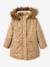 Meisjesparka met capuchon en sherpa. BLUE DARK+BROWN DARK - vertbaudet enfant 