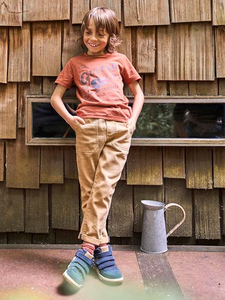 Eenvoudig aan te trekken jongensbroek met rechte pasvorm camel+grijsblauw+korstmos+nachtblauw - vertbaudet enfant 