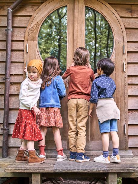 Eenvoudig aan te trekken jongensbroek met rechte pasvorm camel+grijsblauw+korstmos+nachtblauw - vertbaudet enfant 