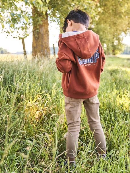 Slim fit jongensbroek Morphologik 'waterless' heupomtrek large BEIGE+HAZELNOOT - vertbaudet enfant 