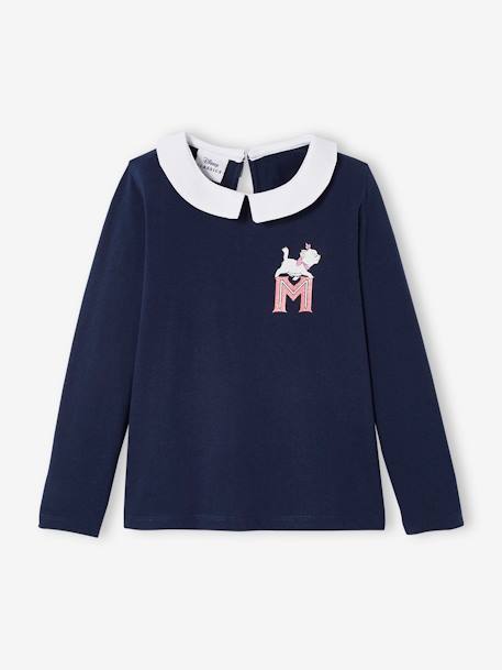 Meisjesshirt met lange mouwen Disney® Marie de Aristokatten Marineblauw - vertbaudet enfant 