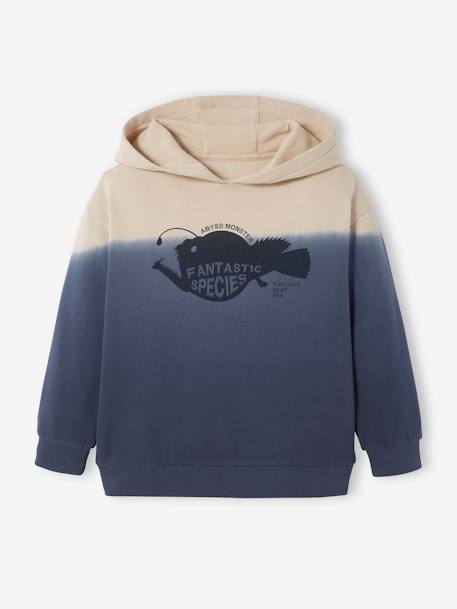 Jongens dip dye sweatshirt met fantasierijk vispatroon zandbeige - vertbaudet enfant 