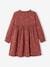 Meisjesjurk beige+bordeauxrood met print - vertbaudet enfant 