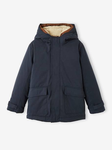 3-in-1-parka voor baby met afneembaar vest felblauw+grijsblauw+kaki+Marinegrijs+pecannoot - vertbaudet enfant 