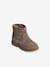 Leren boots met rits voor meisjesbaby taupe - vertbaudet enfant 