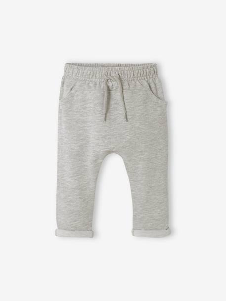 Babybroek uit molton voor jongens baksteen+donker lindegroen+gechineerd lichtgrijs+karamel+leiblauw+Marine grijs+zandbeige - vertbaudet enfant 