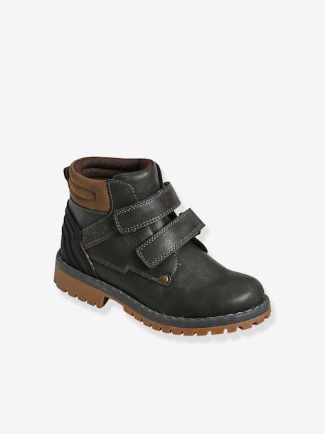 Jongens boots met klittenband beige+grijs - vertbaudet enfant 