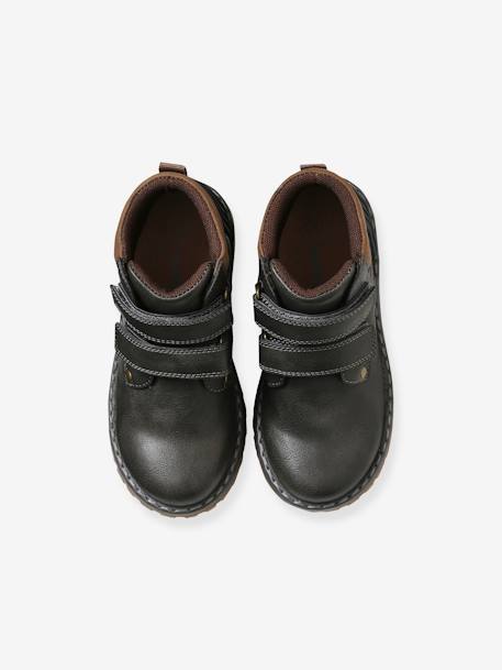 Jongens boots met klittenband beige+grijs - vertbaudet enfant 