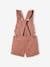 Overall van fluweel met print meisjes roze - vertbaudet enfant 