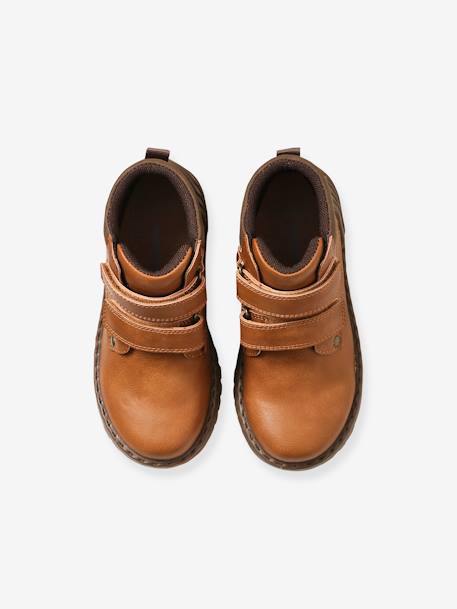 Jongens boots met klittenband beige+grijs - vertbaudet enfant 