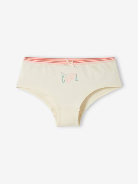 Set met 5 shorties met hartjes voor meisjes Set roze en wit - vertbaudet enfant 