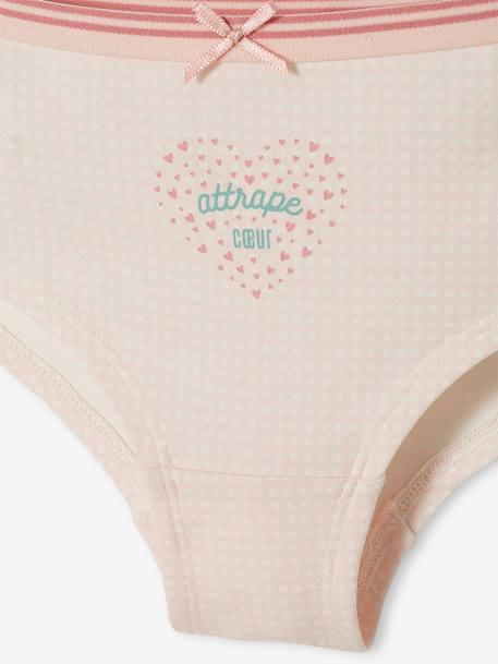 Set met 5 shorties met hartjes voor meisjes Set roze en wit - vertbaudet enfant 