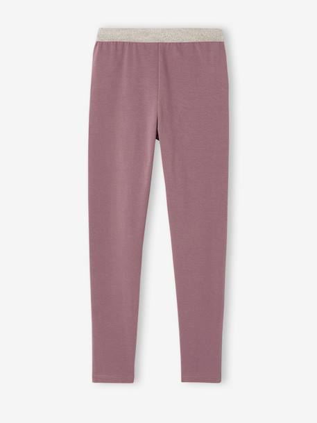 Meisjes legging met iriserende riem donkerroze+GECHINEERD LICHTGRIJS+gemêleerd grijs+MARINE GRIJS+mauve+ZWART - vertbaudet enfant 