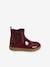 Gelakte boots met rits en elastiek voor meisjesbaby bordeaux+marineblauw - vertbaudet enfant 