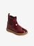 Gelakte boots met rits en elastiek voor meisjesbaby bordeaux+marineblauw - vertbaudet enfant 