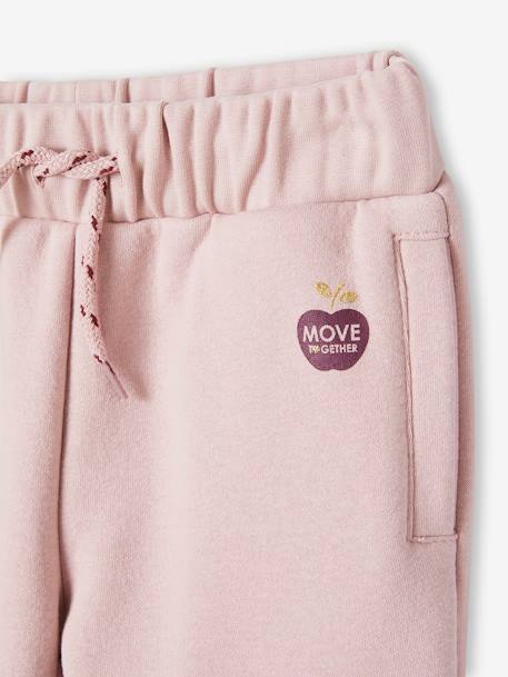 Molton joggingbroek voor meisjes gechineerd lichtgrijs+leisteenblauw+roze - vertbaudet enfant 