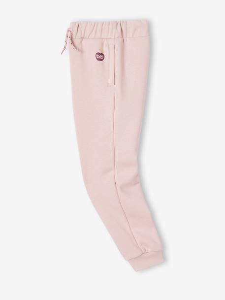 Molton joggingbroek voor meisjes gechineerd lichtgrijs+leisteenblauw+roze - vertbaudet enfant 