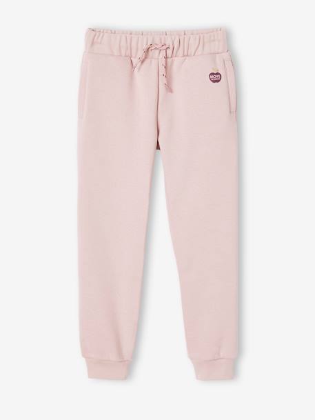 Molton joggingbroek voor meisjes gechineerd lichtgrijs+leisteenblauw+roze - vertbaudet enfant 