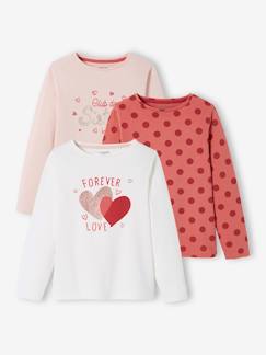 Meisje-T-shirt, souspull-Set van 3 T-shirts voor meisjes met lange mouwen Oeko-Tex®