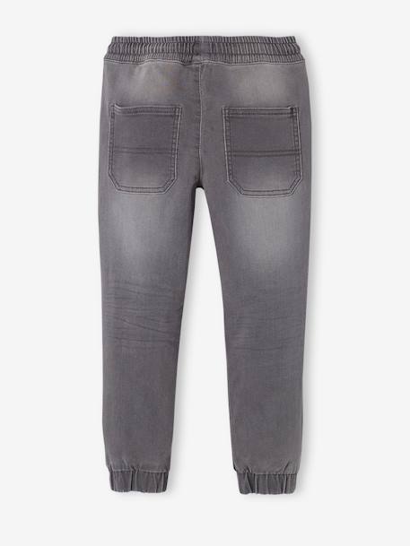 Makkelijk aan te trekken jongensbroek van molton met denim-effect LICHTGRIJS DENIM+stone - vertbaudet enfant 