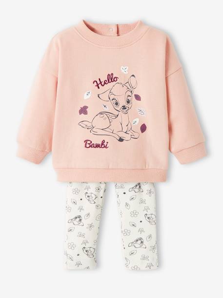 2-delige meisjesset Disney® Bambi EFFEN LICHTROZE MET VERSIERING - vertbaudet enfant 