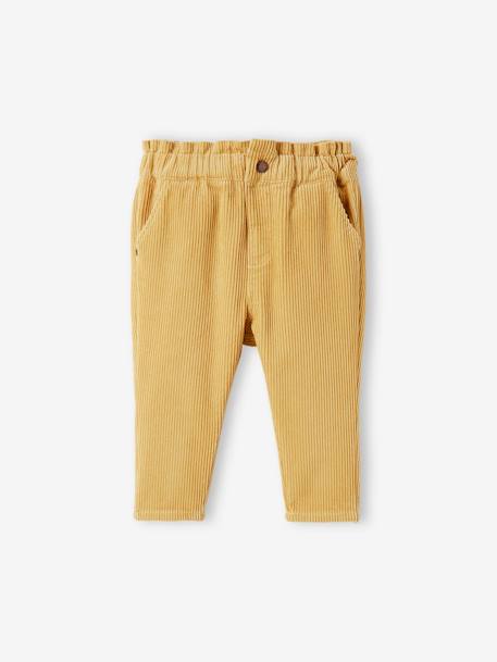 Corduroy babybroek mosterdgeel - vertbaudet enfant 