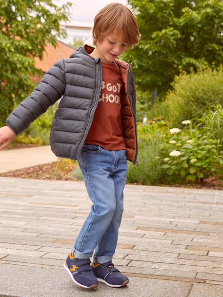 Onverwoestbare rechte jeans jongens denim stone+denimgrijs+onbewerkt denim - vertbaudet enfant 