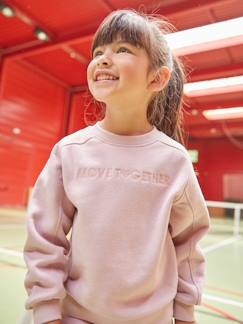 Meisje-Sport collectie-Set sweater en joggingbroek "Move together" van fleece voor meisjes