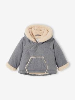 Asymmetrisch donsjack met capuchon baby meisje  - vertbaudet enfant