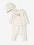 3-delige babyset in fleece gechineerd beige+roze (poederkleur) - vertbaudet enfant 