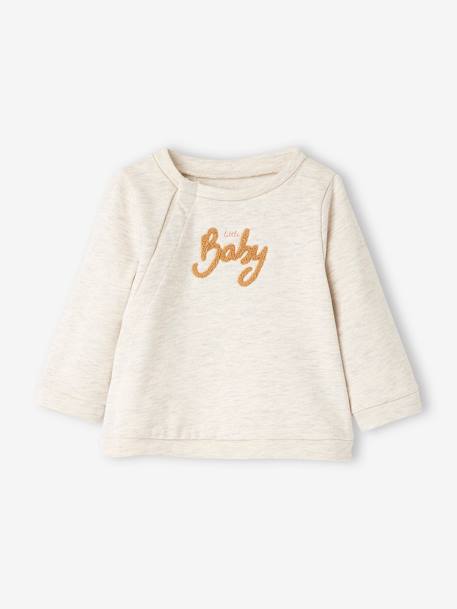 3-delige babyset in fleece gechineerd beige+roze (poederkleur) - vertbaudet enfant 