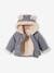 Asymmetrisch donsjack met capuchon baby meisje gechineerd donkergrijs - vertbaudet enfant 
