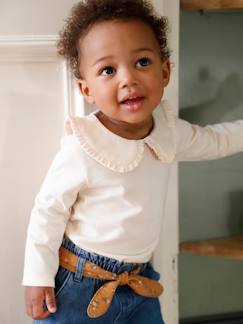 Baby-Baby T-shirt met lange mouwen en claudinekraag