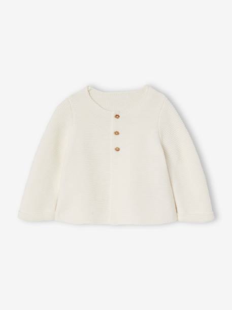 Fijnmazig baby vestje van katoen cappuccino+gemêleerd beige+inkt+ivoor - vertbaudet enfant 