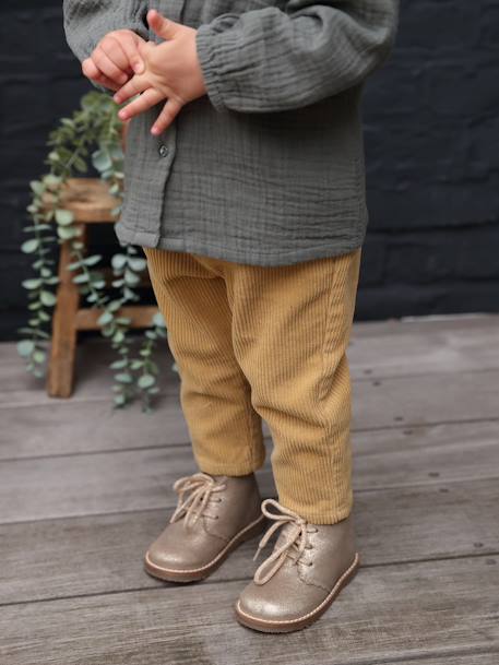 Corduroy babybroek mosterdgeel - vertbaudet enfant 