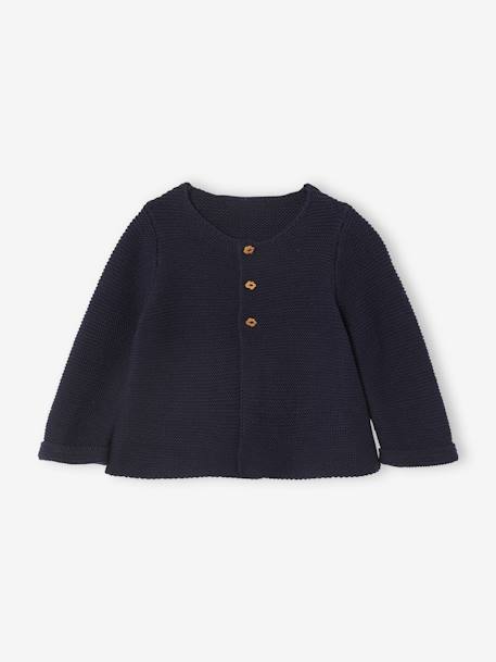 Fijnmazig baby vestje van katoen cappuccino+gemêleerd beige+inkt+ivoor - vertbaudet enfant 