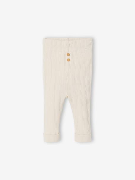 Gebreide set met babyshirt en broek zand - vertbaudet enfant 