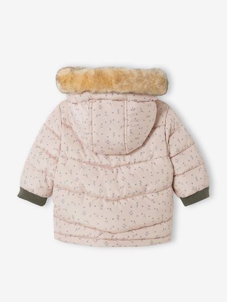 Omkeerbare babyparka met gerecyclede polyester voering kaki - vertbaudet enfant 