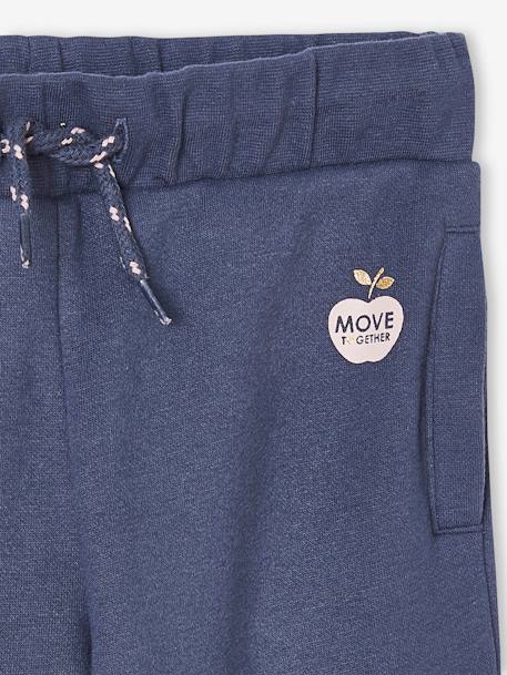 Molton joggingbroek voor meisjes gechineerd lichtgrijs+leisteenblauw+roze - vertbaudet enfant 