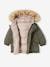 Omkeerbare babyparka met gerecyclede polyester voering kaki - vertbaudet enfant 