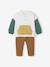 Babyset fleece sweater + fluwelen broek ivoor+vanille - vertbaudet enfant 