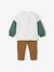 Babyset fleece sweater + fluwelen broek ivoor+vanille - vertbaudet enfant 