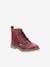 Halfhoge, leren boots voor meisjes Tyrol KICKERS® bordeauxrood+zwart - vertbaudet enfant 