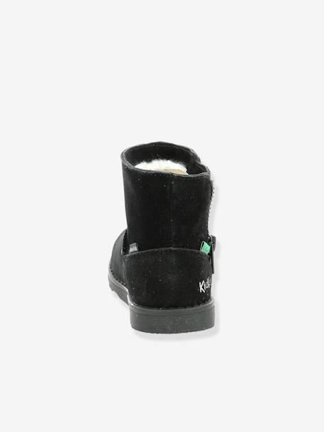 Leren meisjesboots Aldiza KICKERS® bruin+zwart - vertbaudet enfant 