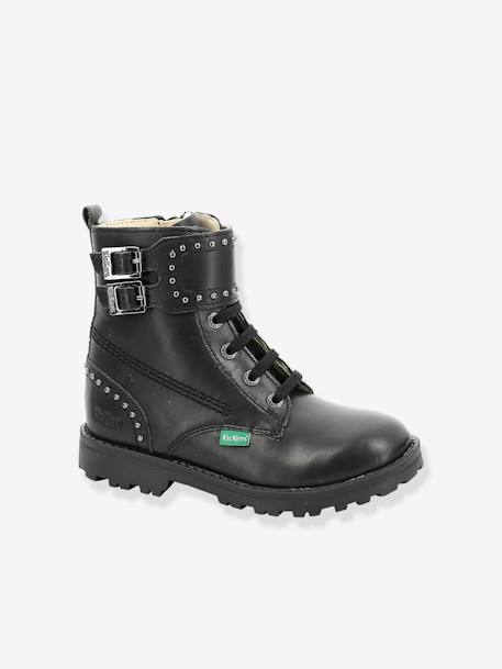 Leren meisjesboots Groorock KICKERS® zwart - vertbaudet enfant 