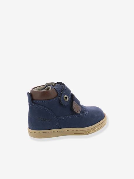 Halfhoge laarsjes voor jongens, Tackeasy KICKERS® bordeauxrood+kaki+marineblauw - vertbaudet enfant 